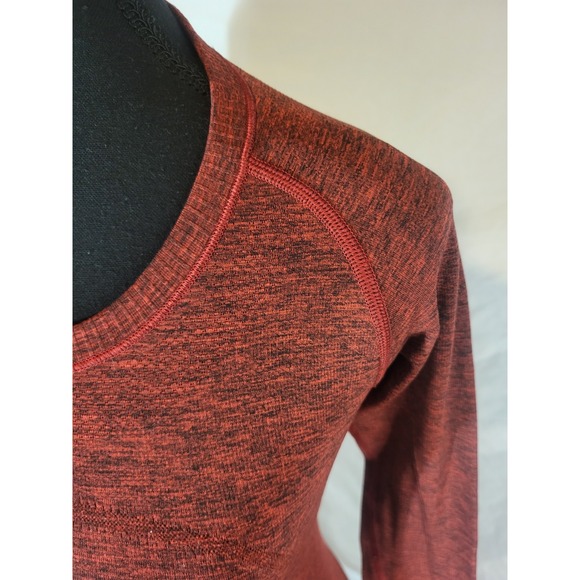 Lululemon Swiftly Tech Long Sleeve Crew Shirt Sze 4 Burgandy Heather - Picture 2 of 5